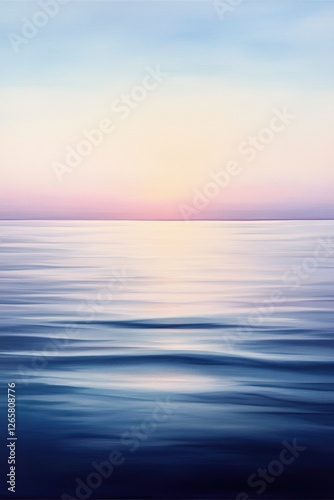 Wallpaper Mural A serene seascape with soft waves reflecting gentle hues of blue and pastel colors in the sky, ideal for backgrounds, wellness themes, or relaxation imagery in marketing materials, Torontodigital.ca