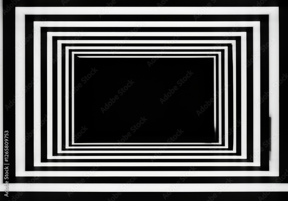 Abstract black and white room with converging lines creating a dramatic perspective. The striking contrast and geometric design enhance the visual impact of the space Generated with AI Abstract black and white room with converging lines creating a dramatic perspective. The striking contrast and geometric design enhance the visual impact of the space Generated with AI