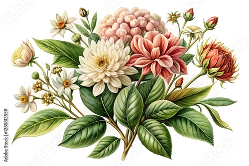 Wallpaper Mural Botanical Garden Vintage Flower. Vintage Botanical Illustration, Vintage Flowers Illustration, Floral print, floral wall art, Scrapbook digital paper...
 Torontodigital.ca