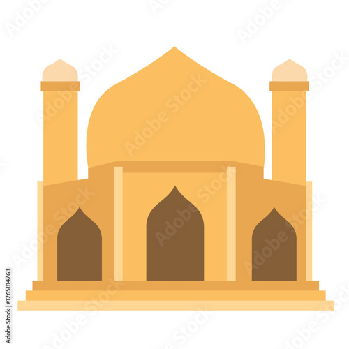 Mosque Orange Flat vector illustration