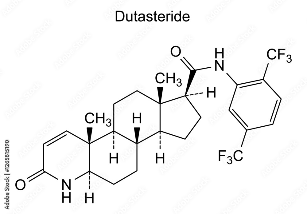 Fototapeta premium Chemical structure of dutasteride, drug substance