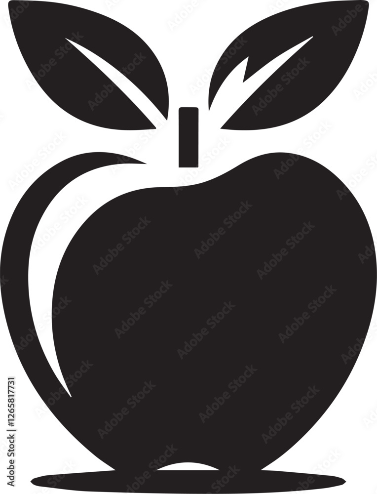 apple symbol. black silhouette isolated on white apple symbol. black silhouette isolated on white