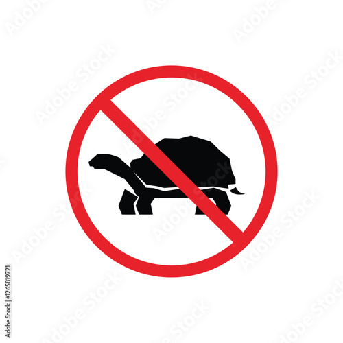 prohibited and dangerous signs. tortoise danger. it is forbidden to bring tortoise 