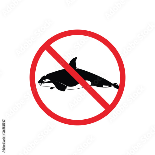 prohibited and dangerous signs. orca danger. it is forbidden to bring orca 
