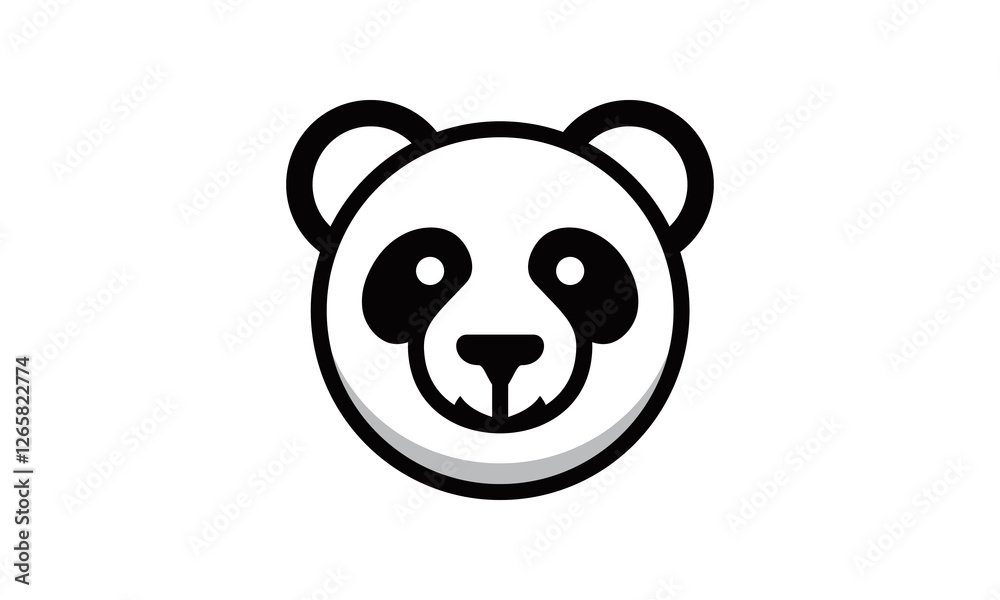 Fototapeta premium A panda bear with a smile on its face logo vector