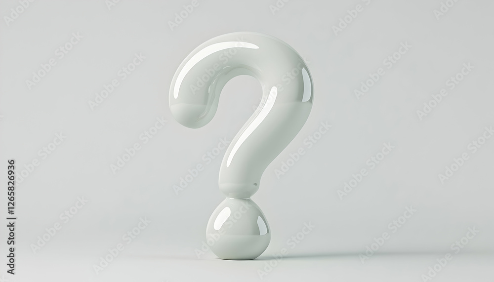 Shiny question mark on white background. For business, learning or problem concept Shiny question mark on white background. For business, learning or problem concept
