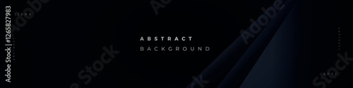 Premium black linkedin banner luxury geometric dark shapes