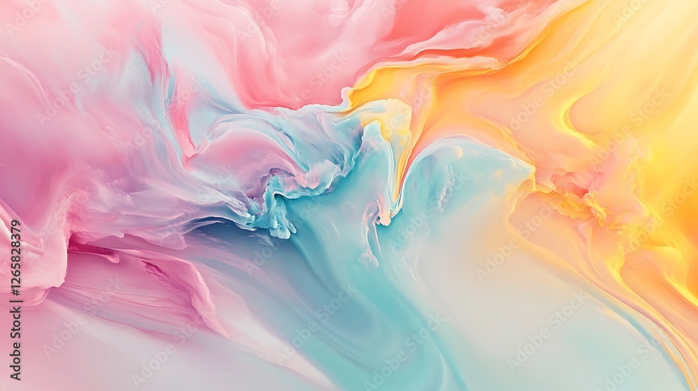 Fototapeta premium Abstract Pastel Swirls of Color Blend Seamlessly
