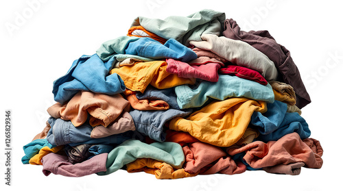 Photo of pile of dirty clothes isolated on transparent background.png