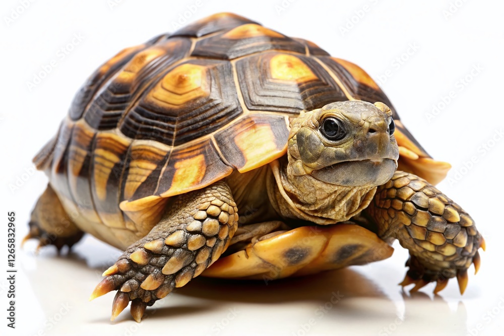 Obraz premium Greek Tortoise, Isolated White Background, Reptile, Shell, Herpetology Stock Photo