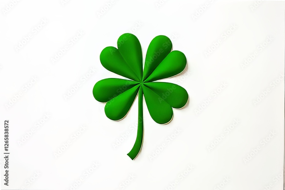 Four-Leaf Clover Isolated on White Background Four-Leaf Clover Isolated on White Background