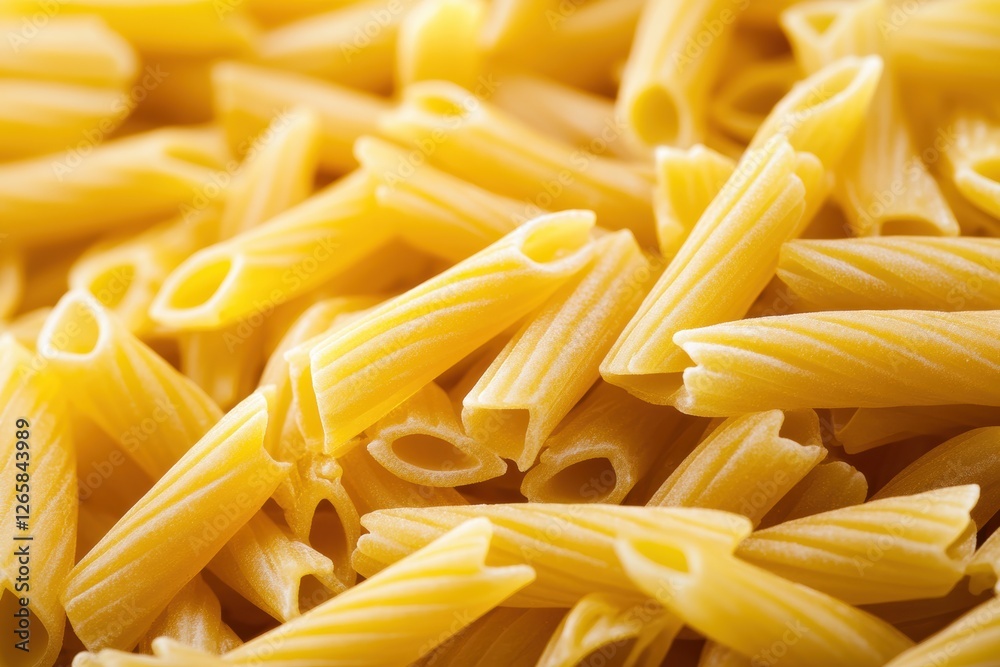 Close-up of uncooked penne pasta. Close-up of uncooked penne pasta.