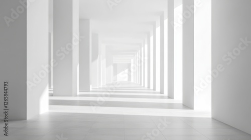 Modern office lobby with clean, minimal design and natural light, embodying simplicity and elegance.