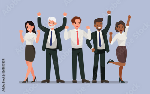 Business teamwork character vector illustration design.