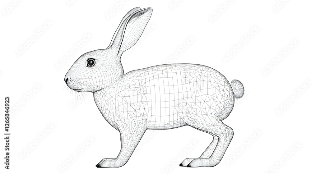 Fototapeta premium Ink Drawing Of A Rabbit