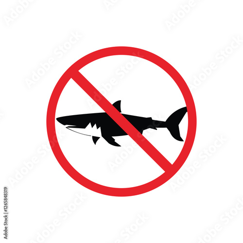 prohibited and dangerous signs. shark danger. it is forbidden to bring shark