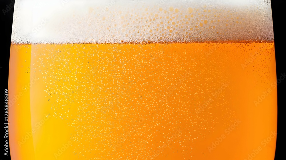 Closeup Of Golden Beer With Frothy Head Closeup Of Golden Beer With Frothy Head