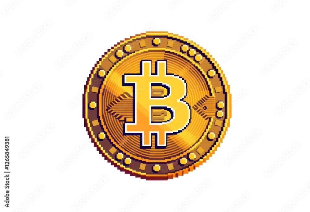 8-bit pixel art of a pixelated coin with a shiny gold surface, isolated on a white solid background 8-bit pixel art of a pixelated coin with a shiny gold surface, isolated on a white solid background