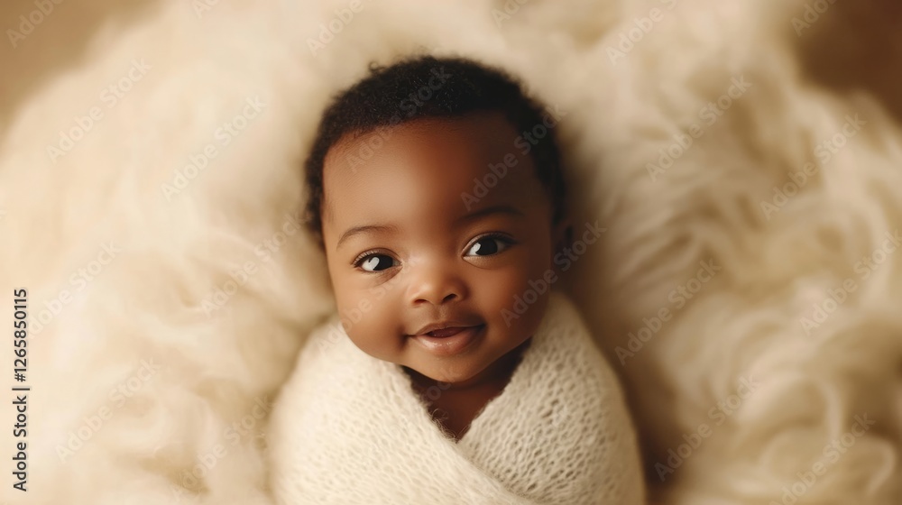 Newborn baby in a soft blanket, symbolizing warmth and new beginnings. Newborn baby in a soft blanket, symbolizing warmth and new beginnings.