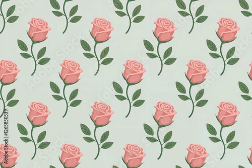 Delicate Pink Roses Pattern