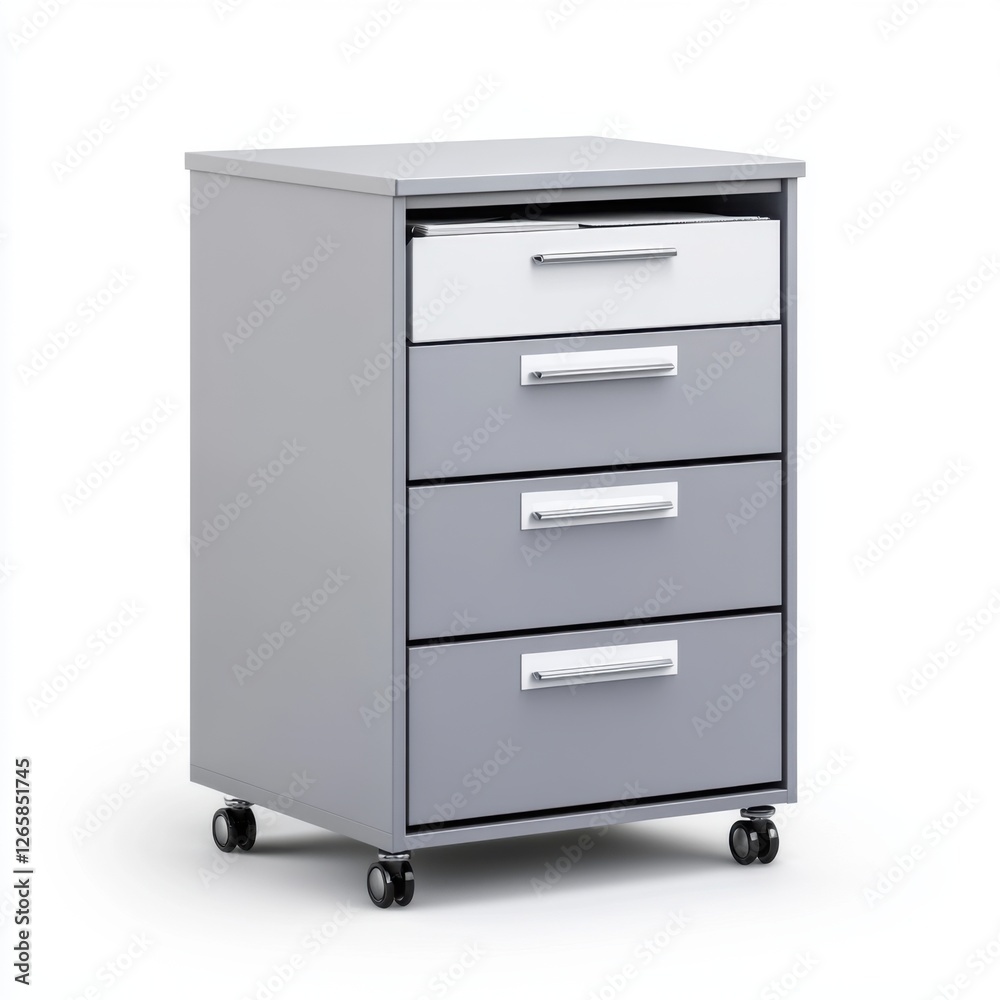 Modern Gray Mobile Filing Cabinet with Four Drawers and Minimalist Design for Office Organization Modern Gray Mobile Filing Cabinet with Four Drawers and Minimalist Design for Office Organization