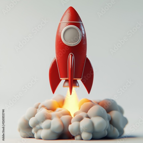 3d rocket ship blasting off | space ship blasting off