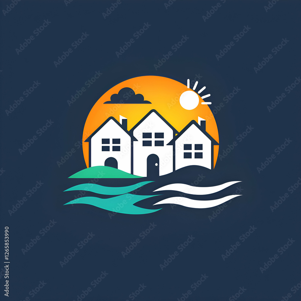 Coastal Houses. Waterfront Property with Sunset Views Coastal Houses. Waterfront Property with Sunset Views