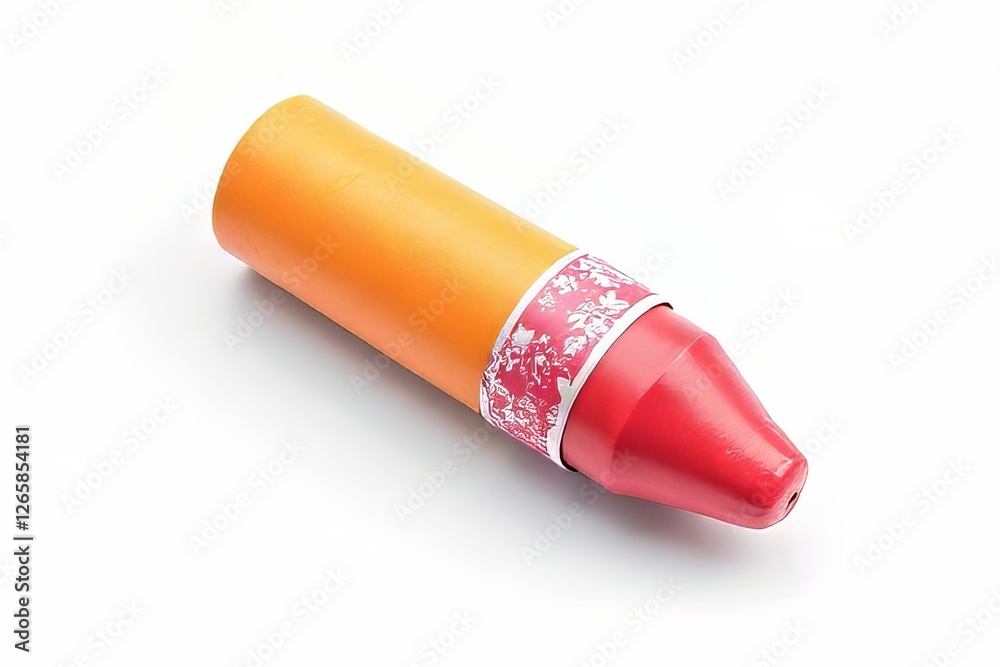Orange and Red Crayon with Decorative Band Orange and Red Crayon with Decorative Band