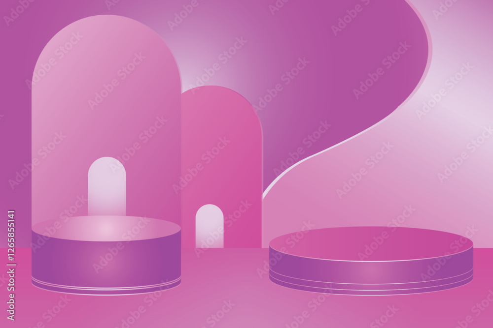 Pink abstract 3d podium scene Pink abstract 3d podium scene