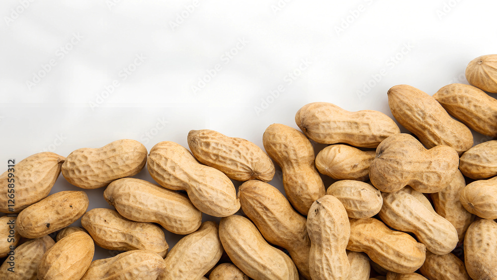 Unshelled Peanuts on White Background Unshelled Peanuts on White Background