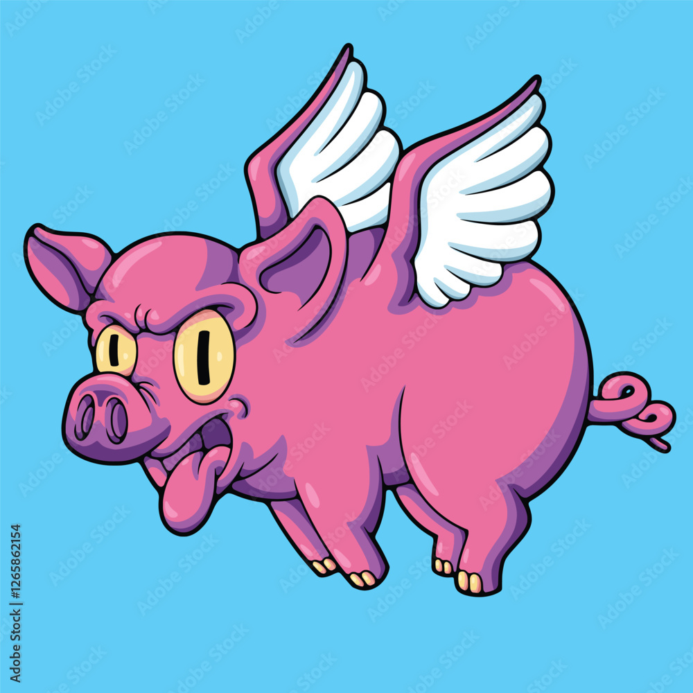 Fototapeta premium flying pig illustration