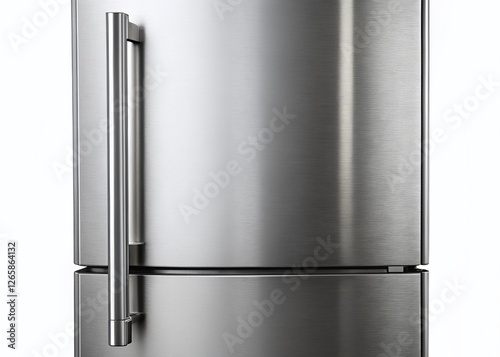 Isolated Refrigerator Door, Stainless Steel Appliance, Kitchen Gadget, Home Appliance, Fridge Door