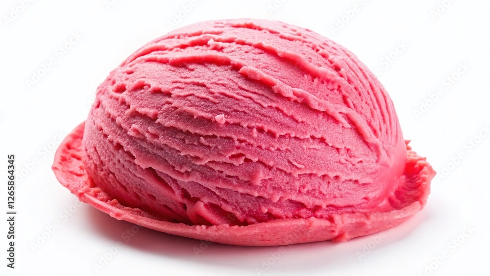 Fototapeta premium Isolated Strawberry Ice Cream Scoop - Delicious Summer Dessert