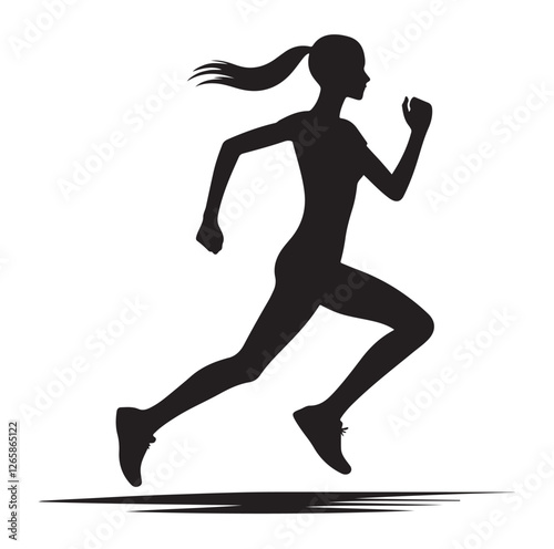 Running Human Silhouette vector illustration