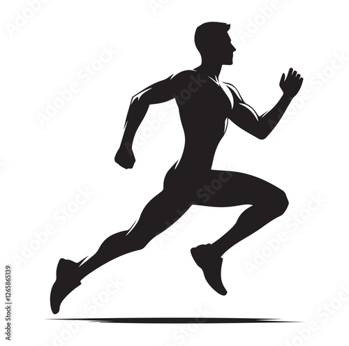 Running Human Silhouette vector illustration
