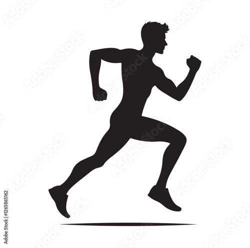 Running Human Silhouette vector illustration