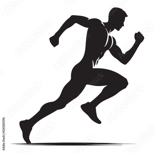 Running Human Silhouette vector illustration