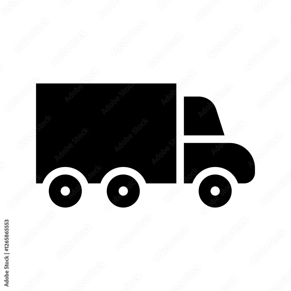 Truck isolated glyph vector icon Truck isolated glyph vector icon