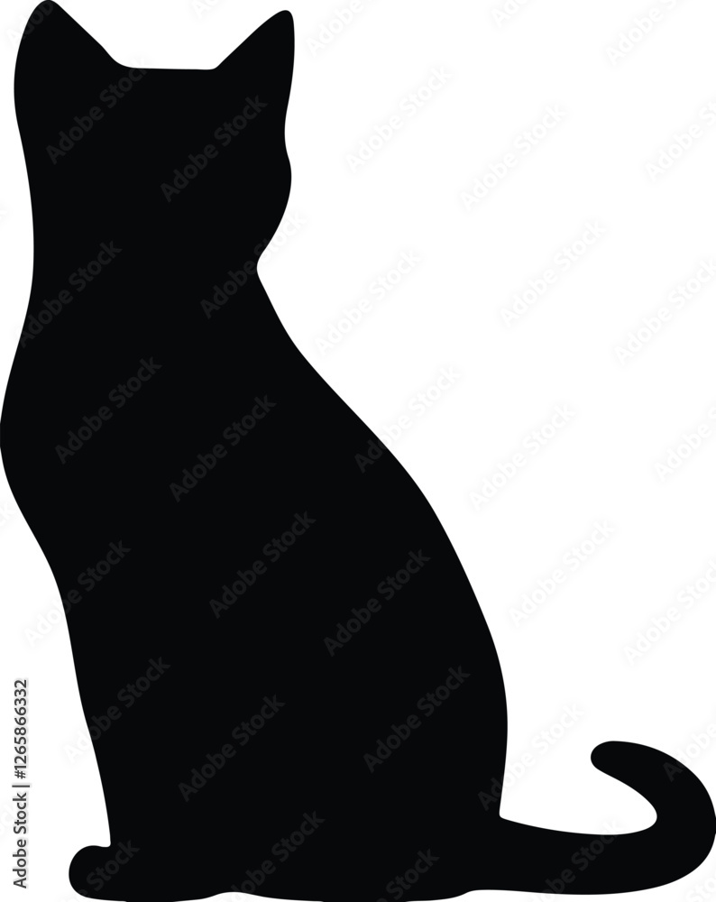 Cat clip art design on plain white transparent isolated background for card, shirt, hoodie, sweatshirt, apparel, card, tag, mug, icon, poster or badge Cat clip art design on plain white transparent isolated background for card, shirt, hoodie, sweatshirt, apparel, card, tag, mug, icon, poster or badge