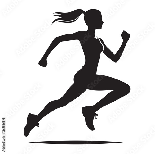 Running Human Silhouette vector illustration