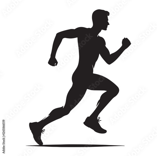 Running Human Silhouette vector illustration