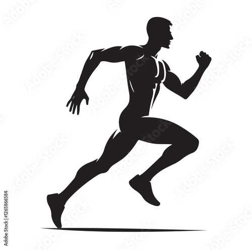 Running Human Silhouette vector illustration