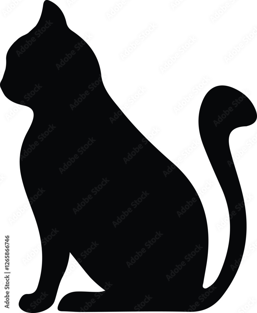 Cat clip art design on plain white transparent isolated background for card, shirt, hoodie, sweatshirt, apparel, card, tag, mug, icon, poster or badge Cat clip art design on plain white transparent isolated background for card, shirt, hoodie, sweatshirt, apparel, card, tag, mug, icon, poster or badge