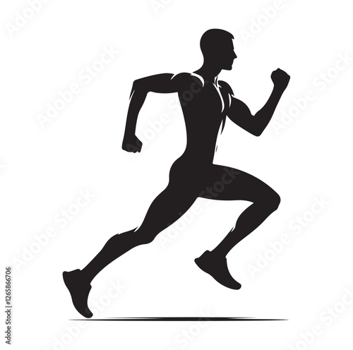 Running Human Silhouette vector illustration