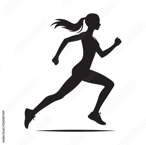 Running Human Silhouette vector illustration