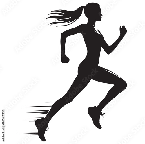 Running Human Silhouette vector illustration