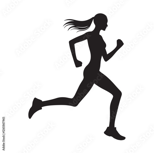 Running Human Silhouette vector illustration