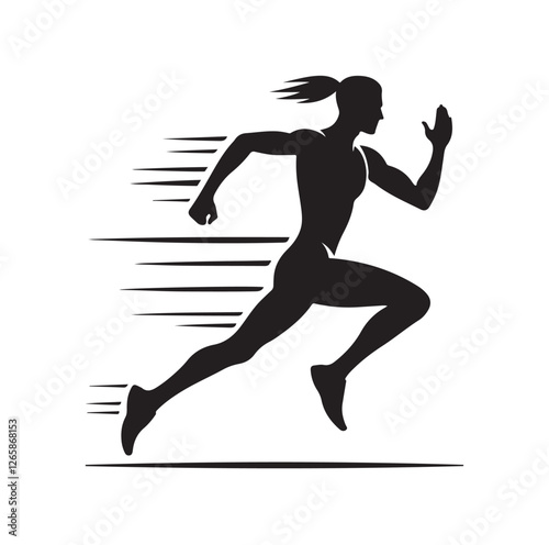 Running Human Silhouette vector illustration