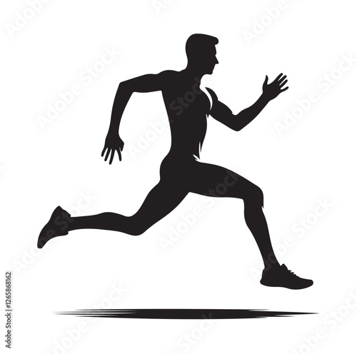 Running Human Silhouette vector illustration