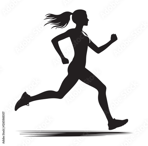 Running Human Silhouette vector illustration